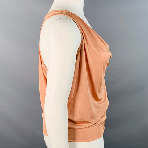 JEAN PAUL GAULTIER Size L Orange Sorbet Polyester Racerback Tank Casual Top