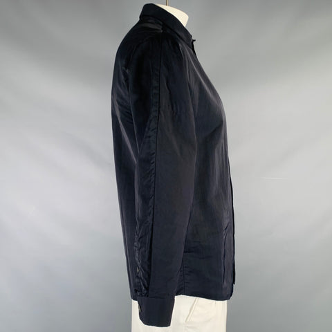 STEPHAN SCHNEIDER Size L Black Nylon One Pocket Long Sleeve Shirt