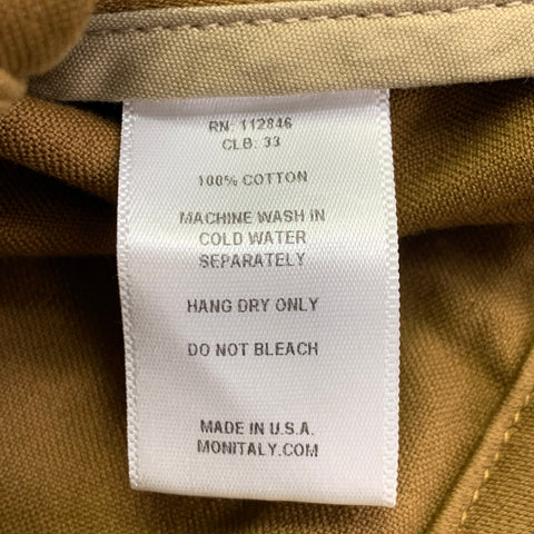 Pantalon décontracté droit en satin de coton beige MONITALY Taille 34