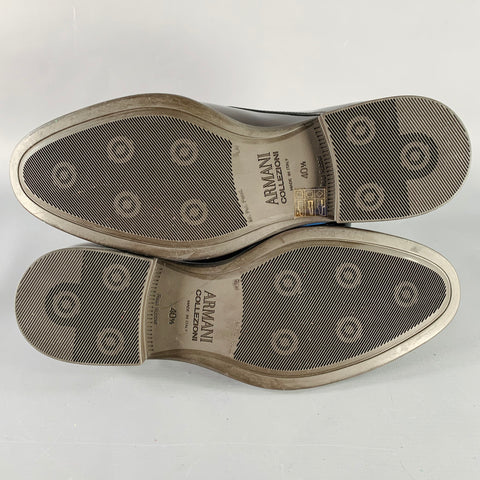 ARMANI COLLEZIONI Size 7.5 Brown Leather Derby Lace-Up Shoes
