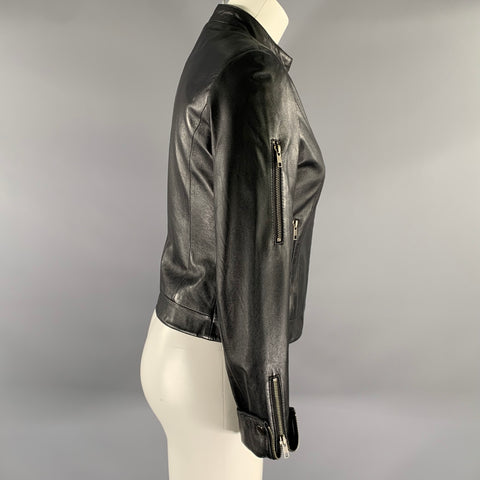 WEST COAST LEATHER Size 2 Black Leather Lambskin Jacket