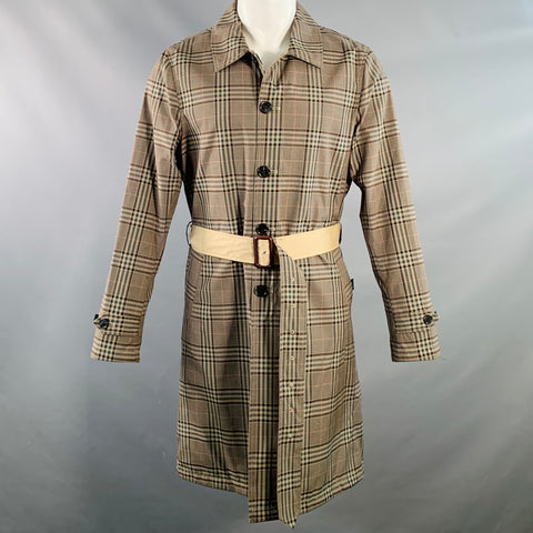 Manteau réversible à ceinture TODD SNYDER Taille M Kaki multicolore à carreaux en mélange de polyester