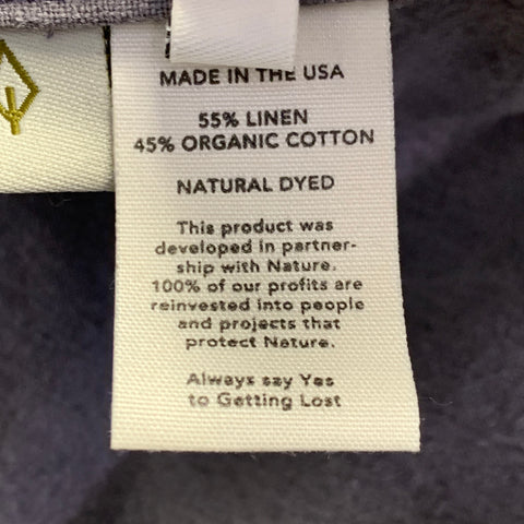 THE LOST EXPLORER Size XL Auk Grey Linen Cotton Hidden Buttons Short Sleeve Shirt