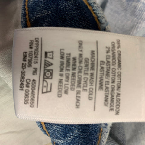 HUDSON Size 32 Blue Paint Splatter Cotton  Elastane Distressed Jeans