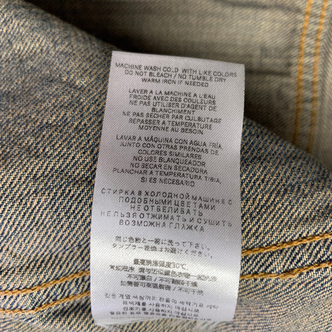 RE/DONE Size XL Blue Cotton Denim Button Up Jacket