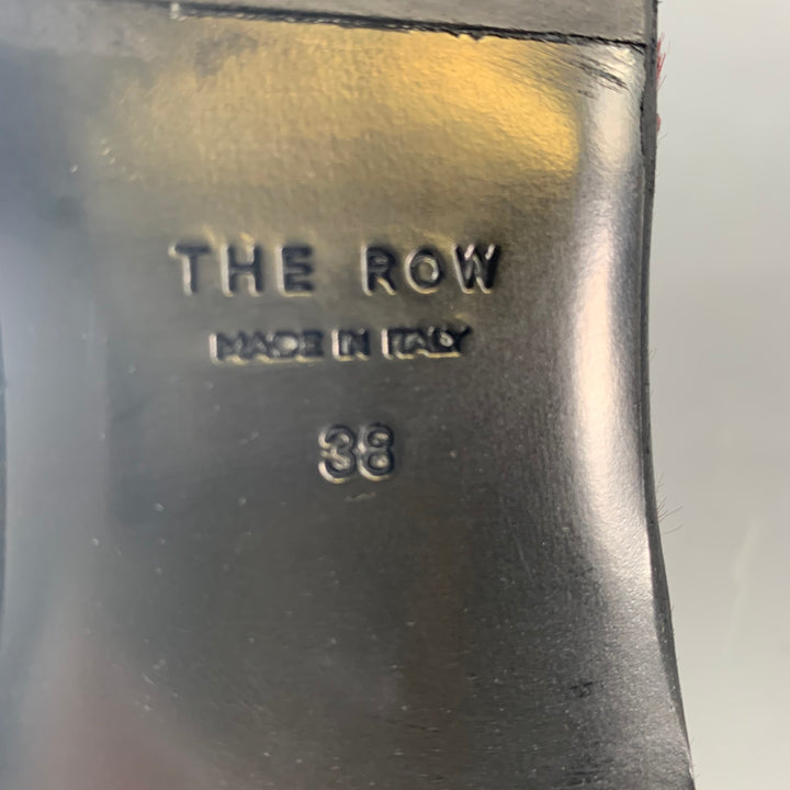 THE ROW Size 8 Burgundy Pony Hair Loafer Flats