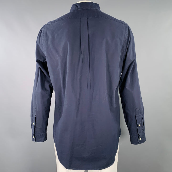 RALPH LAUREN Size L Navy Cotton Button Down Long Sleeve Shirt