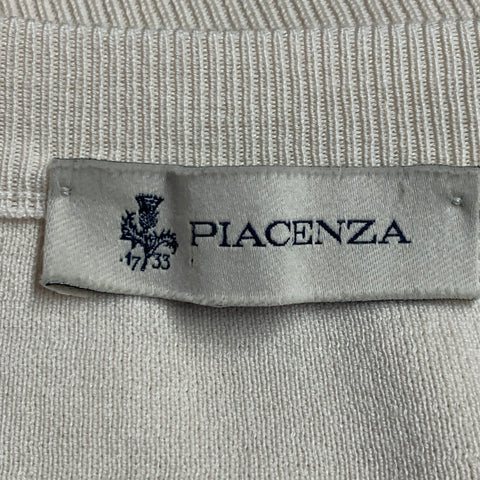 PIACENZA 1733 Size XXXL Cream Silk Cotton Crew Neck Pullover