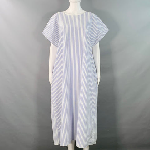 MM6 MAISON MARGIELA Size M Blue White Cotton Stripe Caftan Maxi Dress