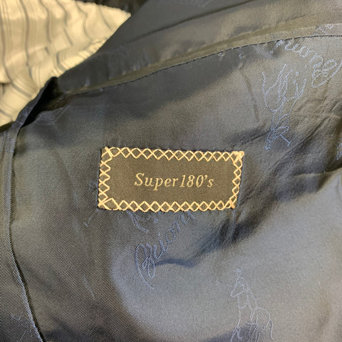 BRIONI Size 40 Navy Stripe Wool Tuxedo Sport Coat