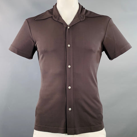 Chemise à manches courtes DANIEL CLEARY, taille L, gris anthracite, col pointu en rayonne
