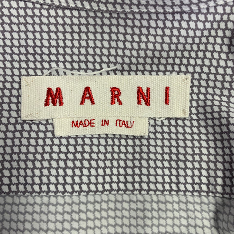 MARNI Size XL Grey White Cotton Button Up Long Sleeve Shirt