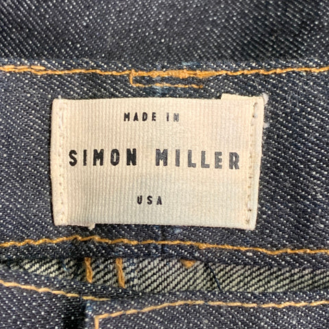 SIMON MILLER Size 32 Indio Indigo Contrast Stitch Selvedge Denim Slim Jeans
