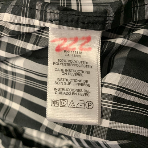 MICHAEL KORS Chest Size XL White Black Plaid Polyester Hooded Jacket