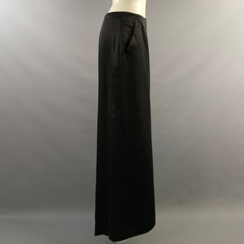 LOEWE Size S Black Wool Blend A Line Long Skirt