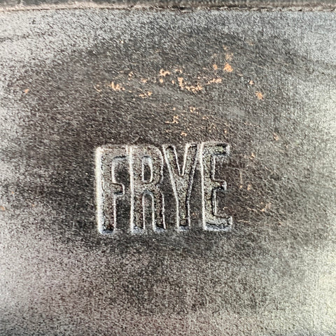 FRYE Size 7 Black Silver Leather Metallic Lace-Up Boots