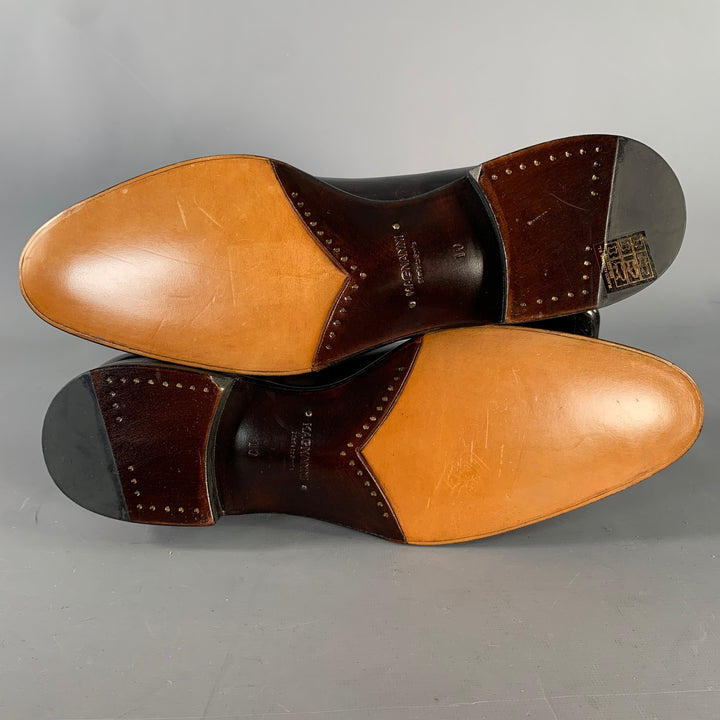 MAGNANNI Size 11 Black Leather Tassels Slip On Loafers