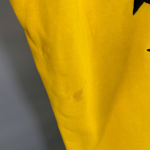 ETUDES Size L Yellow Black Stars Cotton Elastic Waistband Casual Pants