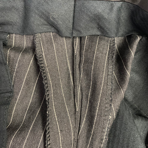 BELVEST Size 40 Grey White Pinstripe Wool Linen Single Breasted Suit