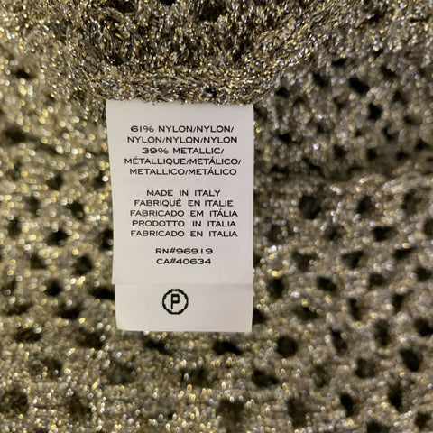 MARC JACOBS Size XS Gold Nylon Crew-Neck Pullover