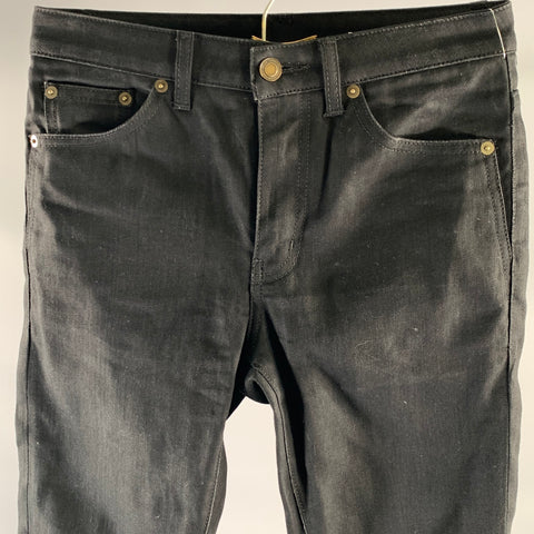 SAINT LAURENT Size 27 Black Denim Skinny Jeans