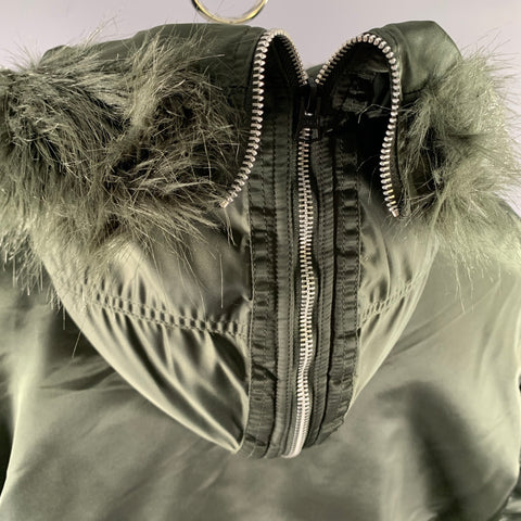WTAPS Size XL Green Hooded Bomber Coat