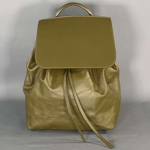 MANSUR GAVRIEL Olive Contrast Stitch Leather Backpack Bags