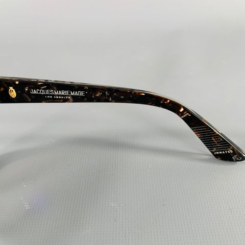 JACQUES MARIE MAGE -All These Nights- Black Cream Marbled Acetate Sunglasses