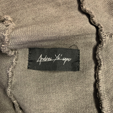 ANDREA YA'AQOV Size L Gray Dyed Cotton Hoodie Jacket