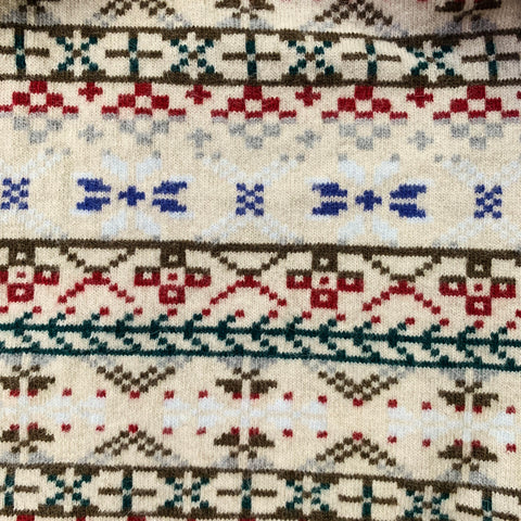 AGNÈS B. Beige Multi Color Nordic Wool Angora Scarf