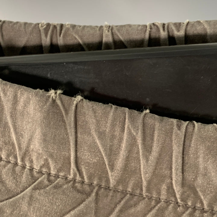 DRKSHDW Size S Grey Cotton Drop Crotch Drawstring Casual Pants