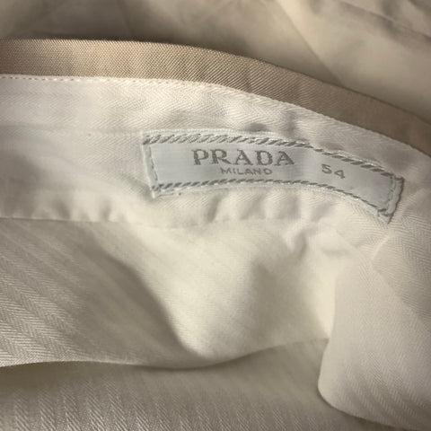 PRADA Chest Size 42 Khaki Cotton  Polyester Notch Lapel 36 29 Suit