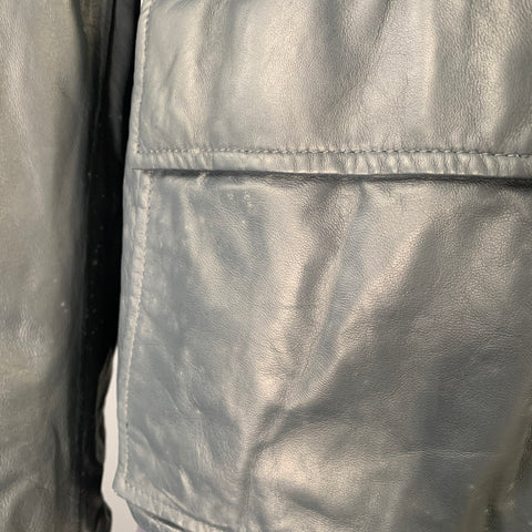 PORSCHE DESIGN Size L Grey Charcoal Leather Reversible Jacket