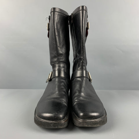 DONALD J PLINER Size 9.5 Black Leather Side Zipper Boots