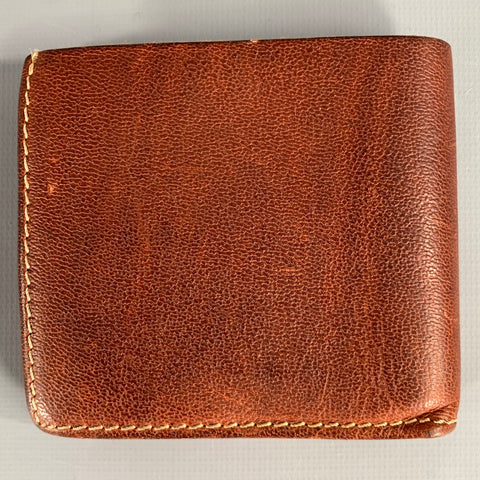 RRL by RALPH LAUREN Brown Tan Crackled Leather Wallet