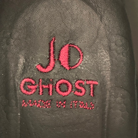 Jo GHOST Size 10 Blue Black Perforated Leather Lace-Up Boots