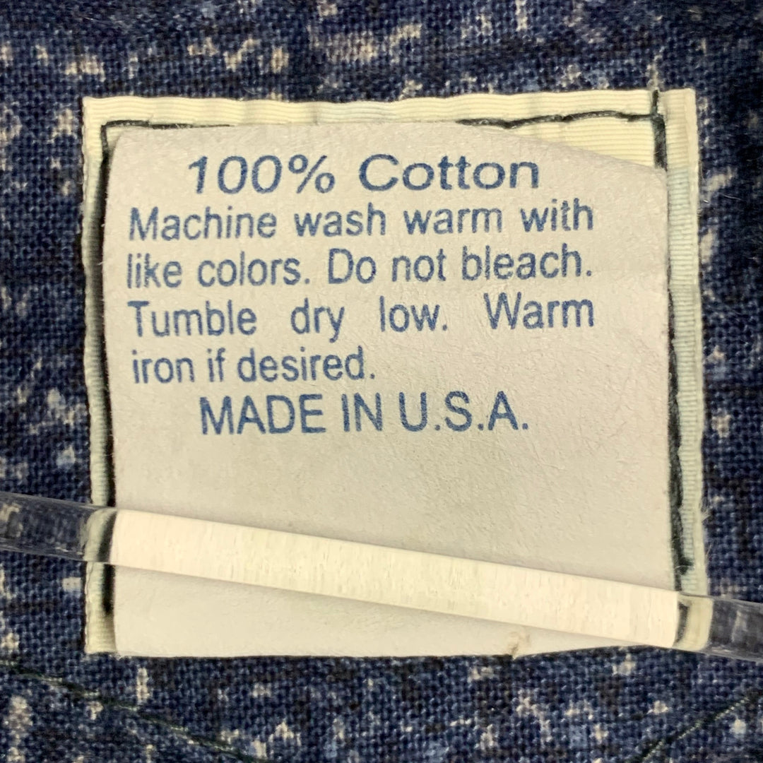 POST O'ALLS Size L Navy Grey Marbled Cotton Utility Vest