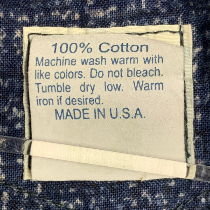 POST O'ALLS Size L Navy Grey Marbled Cotton Utility Vest