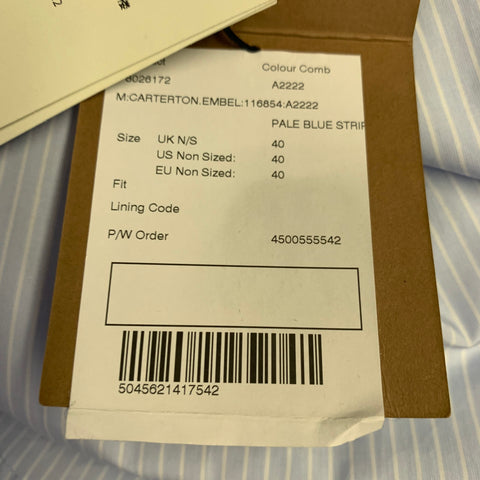 BURBERRY Size M Blue White Pinstripe Cotton Button Up Long Sleeve Shirt