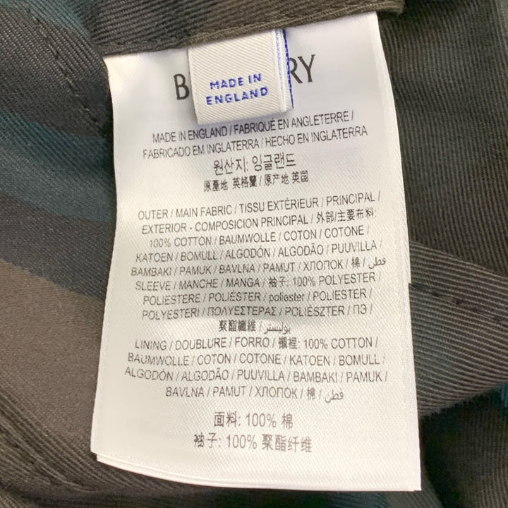 BURBERRY Size 36 Bradford Green Olive Reversible Cotton Belted Trench Coat