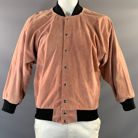 ENFANTS RICHES DEPRIMES ERD SS2018 L Pink Embroidery Suede Bomber Jacket