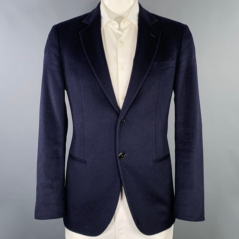 GIORGIO ARMANI Size 44 Navy Cashmere Silk Notch Lapel Sport Coat