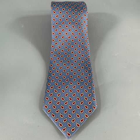 POLO by RALPH LAUREN Blue White Red Paisley Silk Tie