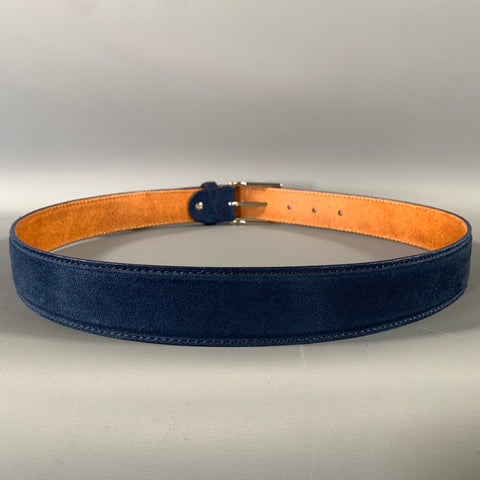 NO BRAND Size 34 Blue Brown Suede Leather Belt