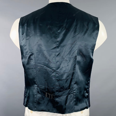 Gilet en laine et acétate brodé CARLO PIGNATELLI, taille 44, couleur marine