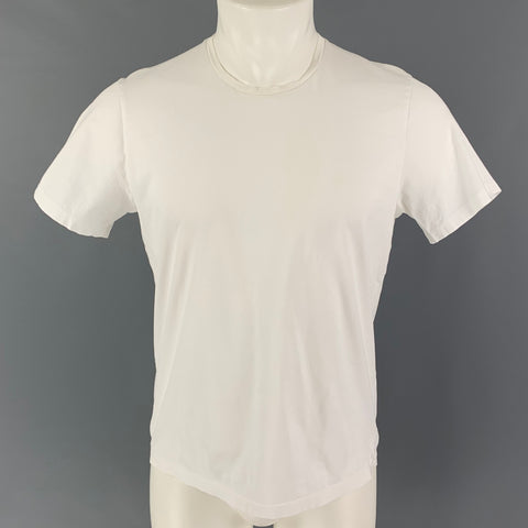JIL SANDER Size XL White Cotton Crew-Neck T-shirt