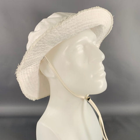 JACQUEMUS White Silver Cotton Raw Edge Hat