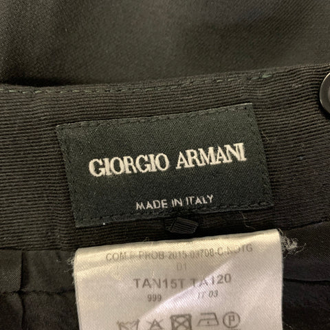 GIORGIO ARMANI Size 2 Black Wool Pencil Knee-Length Skirt
