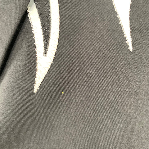 IROQUOIS Size 42 Black White Embroidery Double Breasted Coat
