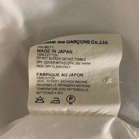 COMME des GARCONS Size L White Ruffled Cotton Dagger Long Sleeve Shirt